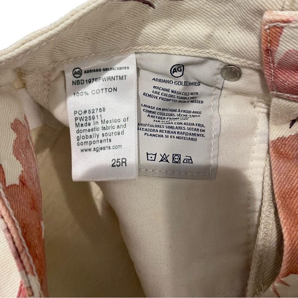AG ADRIANO GOLDSCHMIED Womens Alexxis High Rise Floral Print Jeans Size 25R - Picture 10 of 12